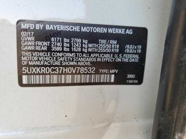 5UXKR0C37H0V78532 - 2017 BMW X5 XDRIVE35I Biały zdjęcie 13