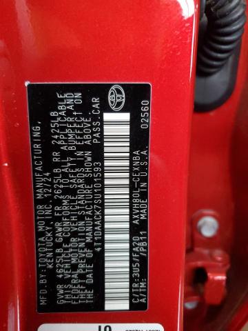 4T1DAACK7SU101593 - 2025 TOYOTA CAMRY XSE წითელი ფოტო 13