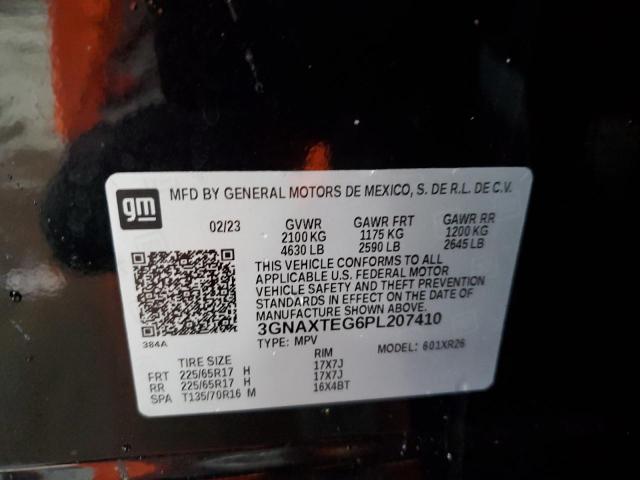 3GNAXTEG6PL207410 - 2023 CHEVROLET EQUINOX LT Schwarz Foto 12