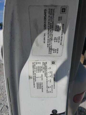 1G4HP54K014145973 - 2001 BUICK LESABRE CUSTOM WHITE photo 12