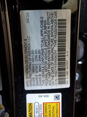 1HGCY1F31RA060374 - 2024 HONDA ACCORD EX 黑色 照片 13