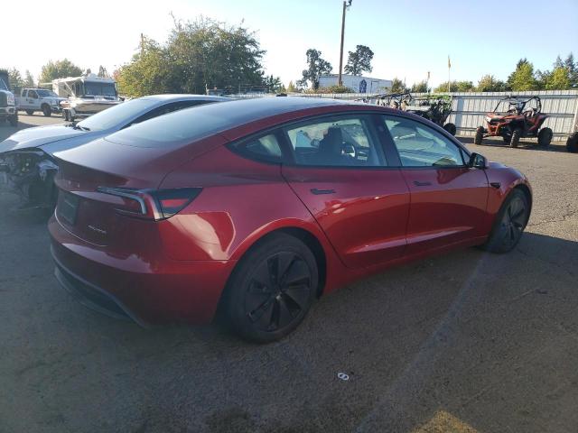 5YJ3E1EB0SF894648 - 2025 TESLA MODEL 3 Червоний фото 3