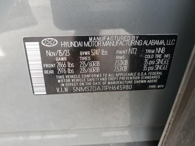 5NMS2DAJ1PH645980 - 2023 HYUNDAI SANTA FE SEL 灰色 照片 13