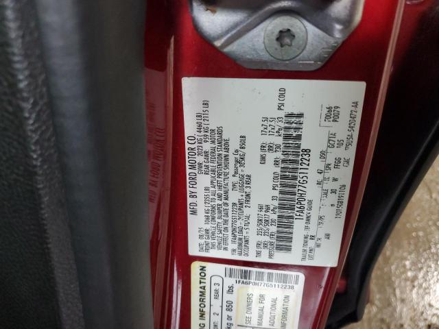 1FA6P0H77G5112238 - 2016 FORD FUSION SE 栗色 照片 12