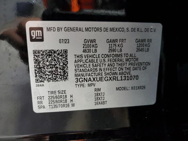 3GNAXUEGXRL131070 - 2024 CHEVROLET EQUINOX LT შავი ფოტო 13