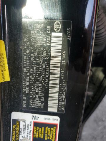 4T4BF3EK3BR201522 - 2011 TOYOTA CAMRY BASE Negro foto 12