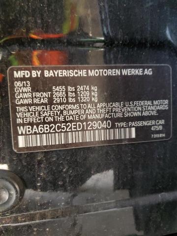 WBA6B2C52ED129040 - 2014 BMW 650 I GRAN COUPE BLACK photo 12