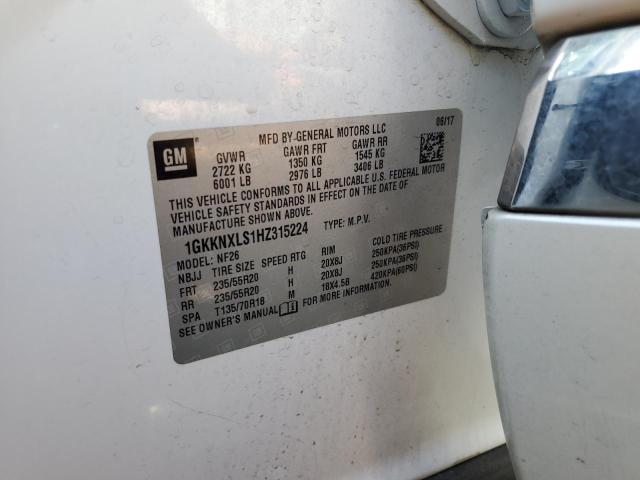 1GKKNXLS1HZ315224 - 2017 GMC ACADIA DENALI WHITE photo 14