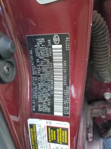 4T1BK36B38U257540 - 2008 TOYOTA AVALON XL 勃艮第红 照片 12