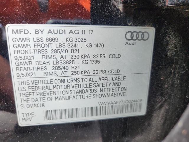 WA1VAAF77JD024409 - 2018 AUDI Q7 PRESTIGE Noir photo 13