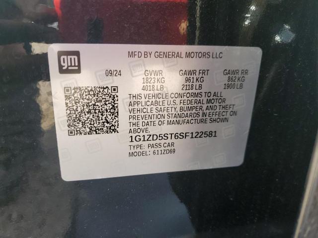 1G1ZD5ST6SF122581 - 2025 CHEVROLET MALIBU LT შავი ფოტო 12