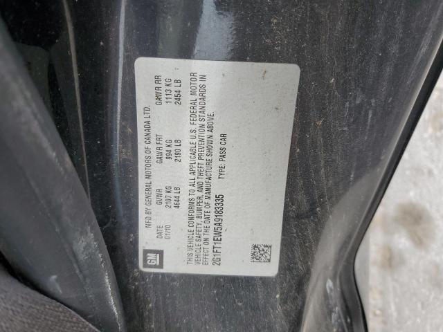 2G1FT1EW5A9183335 - 2010 CHEVROLET CAMARO SS BLACK photo 12