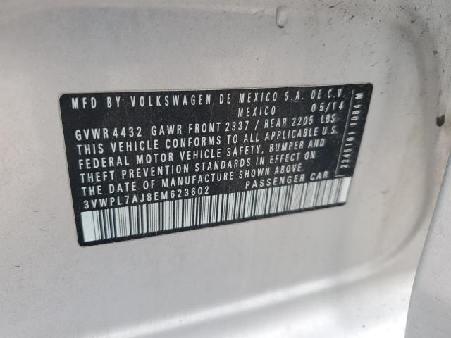 3VWPL7AJ8EM623602 - 2014 VOLKSWAGEN JETTA TDI ვერცხლისფერი ფოტო 12
