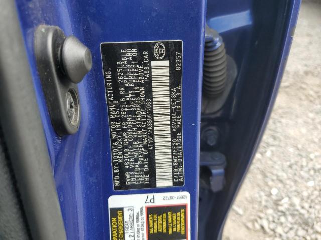 4T1BF1FK8GU612063 - 2016 TOYOTA CAMRY LE BLUE photo 12