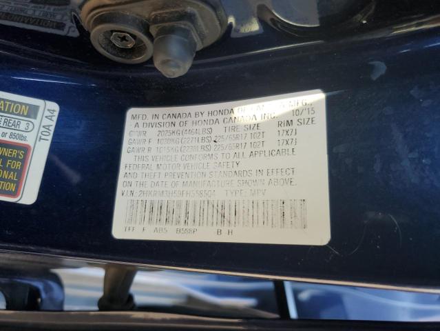 2HKRM3H59FH558504 - 2015 HONDA CR-V EX BLUE photo 13