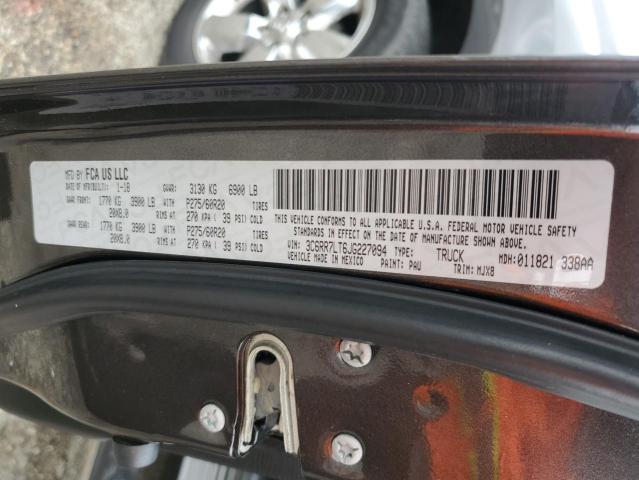 3C6RR7LT6JG227094 - 2018 RAM 1500 SLT Сұр фото 12