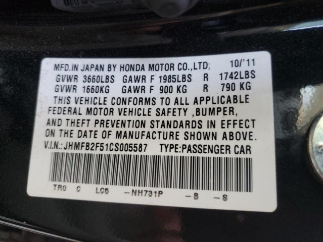 JHMFB2F51CS005587 - 2012 HONDA CIVIC LX Qara foto 13