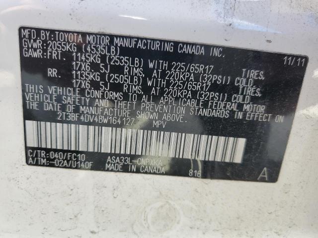 2T3BF4DV4BW164127 - 2011 TOYOTA RAV4 WHITE photo 13