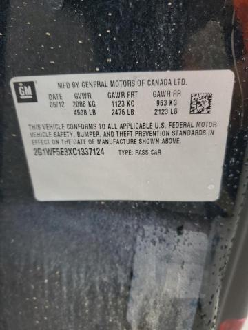 2G1WF5E3XC1337124 - 2012 CHEVROLET IMPALA LS Սև լուսանկար 12