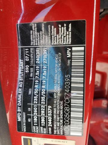 WDCGG5GB7CF740395 - 2012 MERCEDES-BENZ GLK 350 RED photo 13