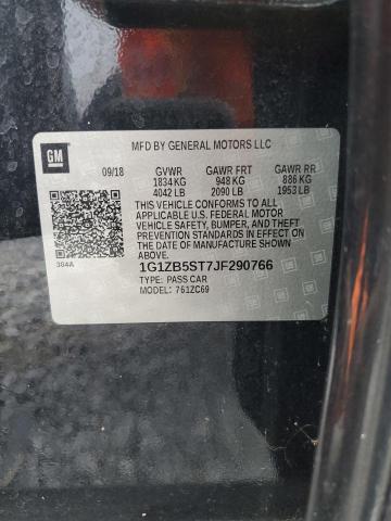 1G1ZB5ST7JF290766 - 2018 CHEVROLET MALIBU LS Սև լուսանկար 13