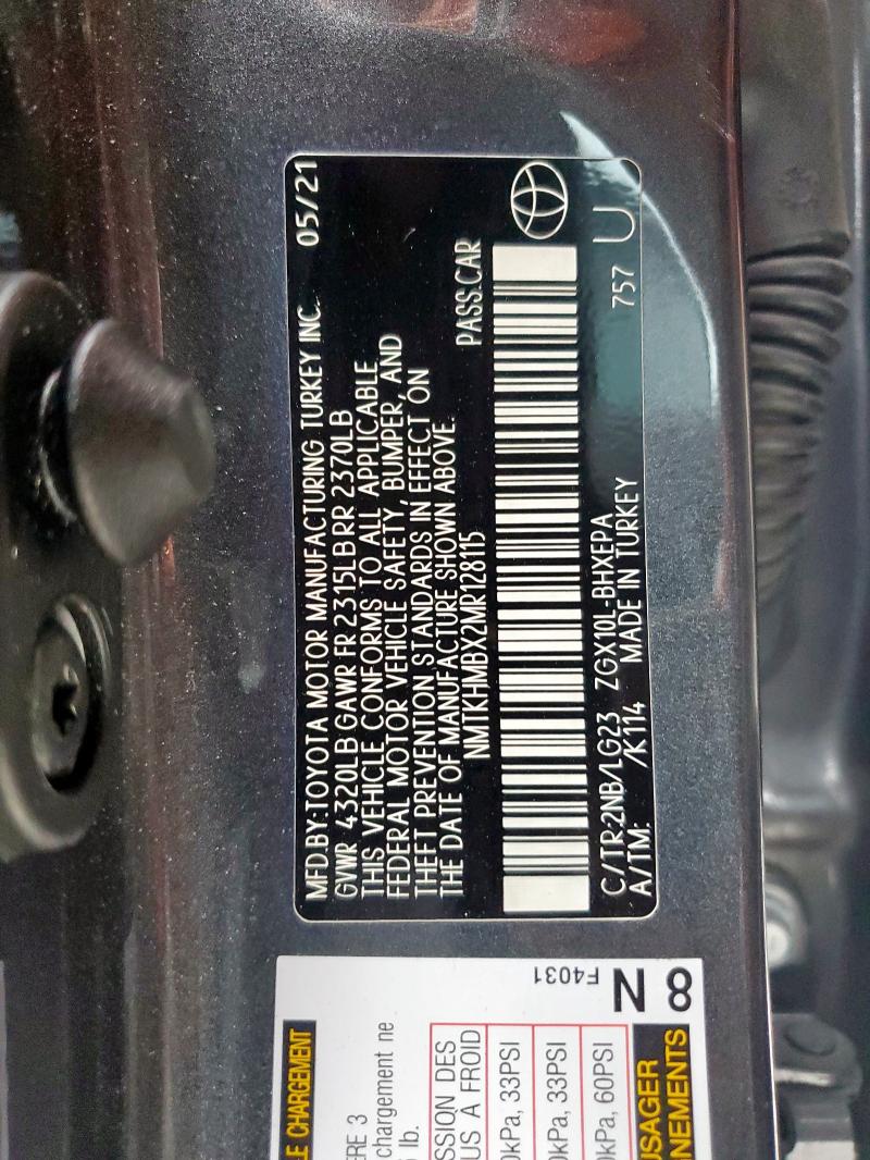 NMTKHMBX2MR128115 - 2021 TOYOTA C-HR XLE Boz foto 13