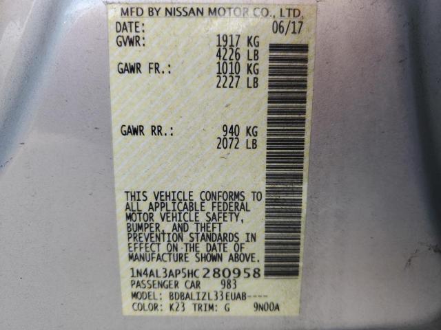 1N4AL3AP5HC280958 - 2017 NISSAN ALTIMA 2.5 ვერცხლისფერი ფოტო 13