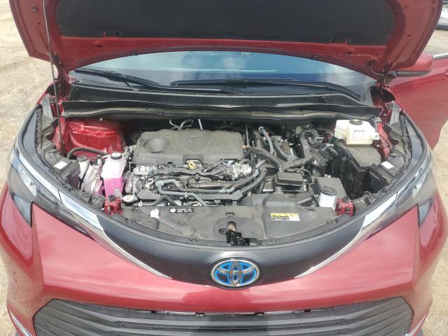 5TDYRKEC1RS188674 - 2024 TOYOTA SIENNA XLE ბურგუნდია ფოტო 12