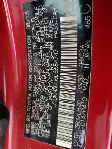 JTDKN3DU6D5684747 - 2013 TOYOTA PRIUS RED photo 12