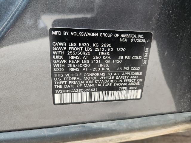 1V2HR2CA2SC526431 - 2025 VOLKSWAGEN ATLAS SE Сұр фото 12