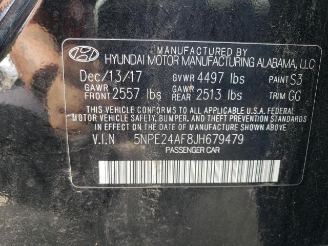 5NPE24AF8JH679479 - 2018 HYUNDAI SONATA SE أسود صورة 12