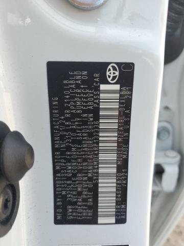 5YFB4MDE4RP132336 - 2024 TOYOTA COROLLA LE თეთრი ფოტო 12