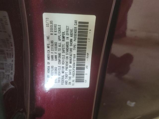 1HGCR2F85DA121684 - 2013 HONDA ACCORD EXL BURGUNDY photo 13