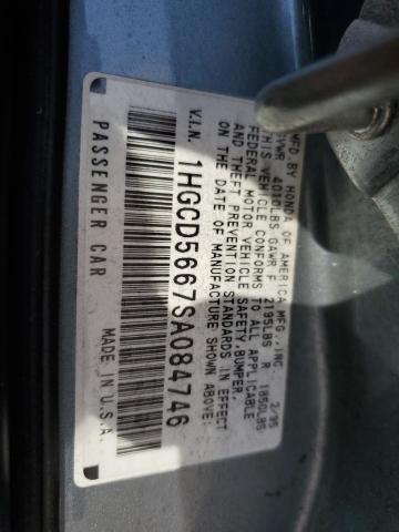 1HGCD5667SA084746 - 1995 HONDA ACCORD EX ლურჯი ფოტო 12