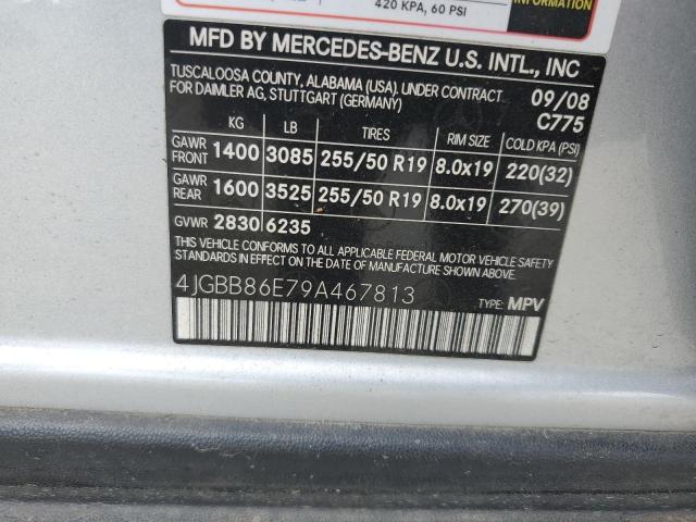 4JGBB86E79A467813 - 2009 MERCEDES-BENZ ML 350 Gümüş foto 13