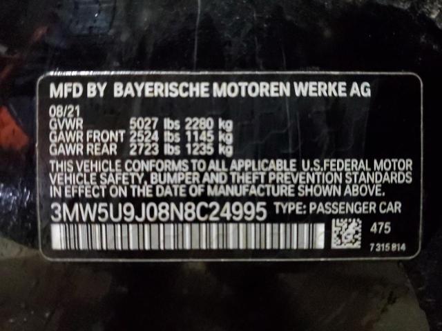 3MW5U9J08N8C24995 - 2022 BMW M340XI BLACK photo 12