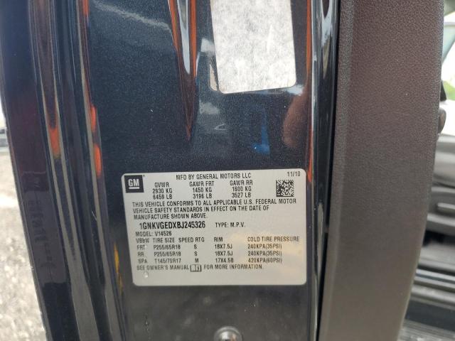 1GNKVGEDXBJ245326 - 2011 CHEVROLET TRAVERSE LT BLACK photo 13