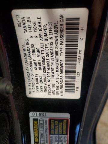 2HGFG3B51DH516807 - 2013 HONDA CIVIC LX BLACK photo 13