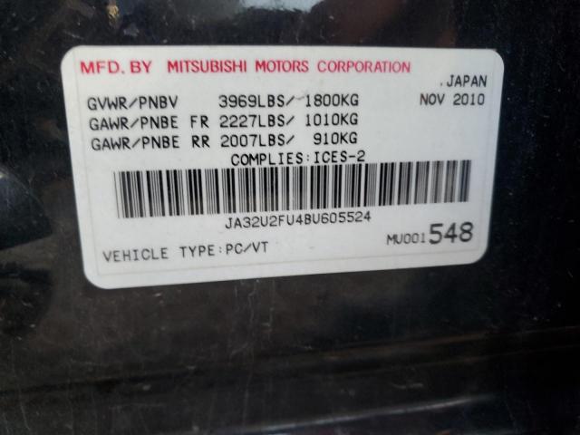 JA32U2FU4BU605524 - 2011 MITSUBISHI LANCER ES/ES SPORT 黑色 照片 12