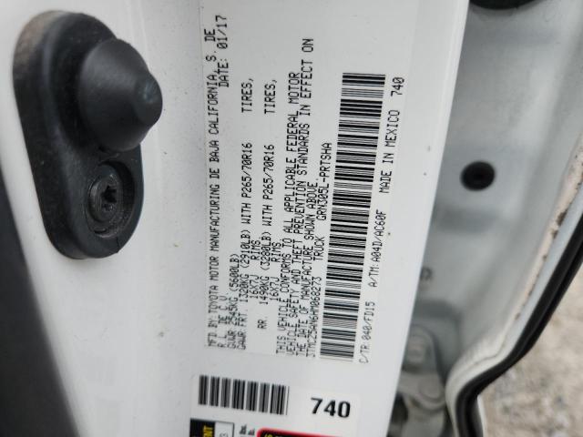 3TMCZ5AN6HM068273 - 2017 TOYOTA TACOMA DOUBLE CAB თეთრი ფოტო 12