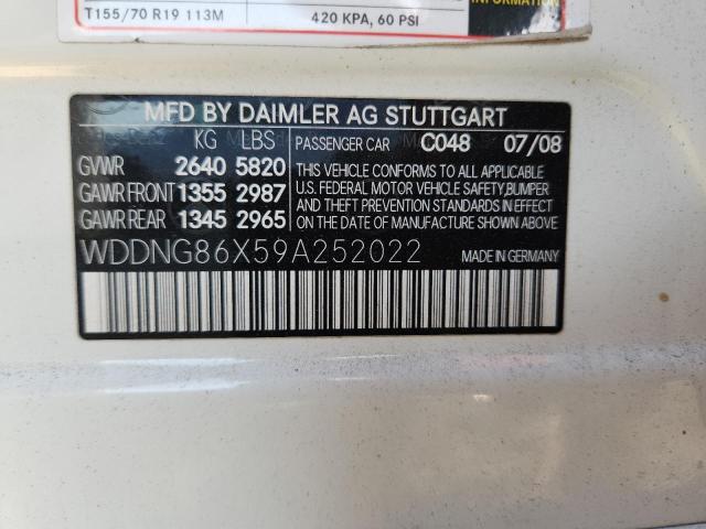 WDDNG86X59A252022 - 2009 MERCEDES-BENZ S 550 4MATIC WHITE photo 12