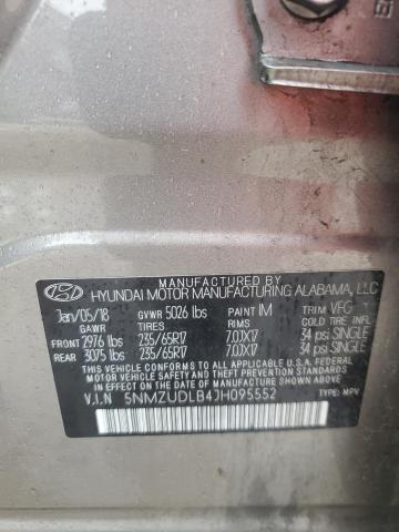 5NMZUDLB4JH095552 - 2018 HYUNDAI SANTA FE S GRAY photo 13