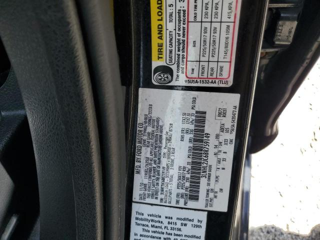 3LNHL2JC6BR759149 - 2011 LINCOLN MKZ BLACK photo 12