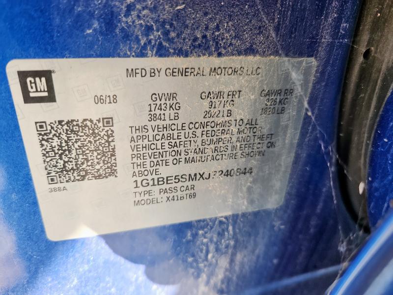 1G1BE5SMXJ7240844 - 2018 CHEVROLET CRUZE LT BLUE photo 12