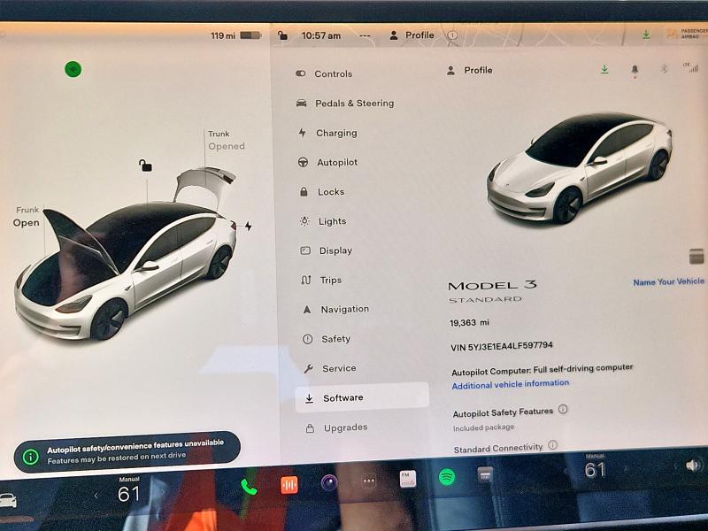 5YJ3E1EA4LF597794 - 2020 TESLA MODEL 3 Ağ foto 9