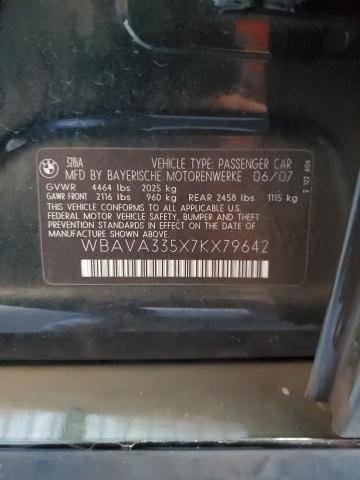 WBAVA335X7KX79642 - 2007 BMW 328 I GREEN photo 12