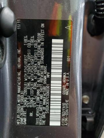 5TDZK3EH7CS060361 - 2012 TOYOTA HIGHLANDER BASE Szary zdjęcie 13