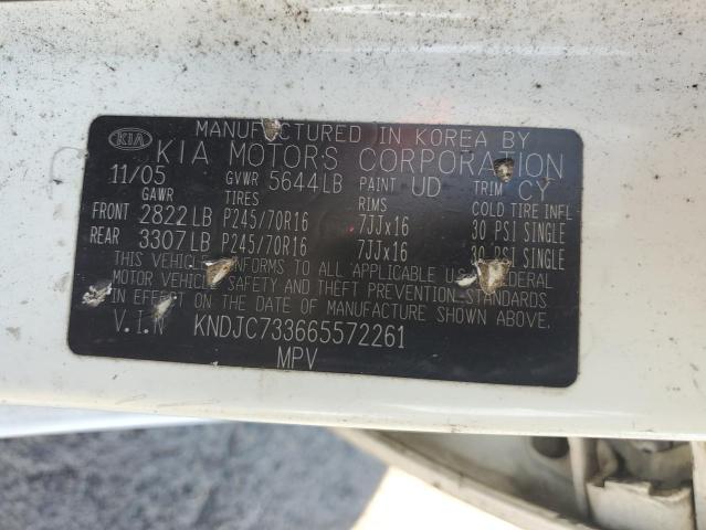 KNDJC733665572261 - 2006 KIA SORENTO EX 白色 照片 12