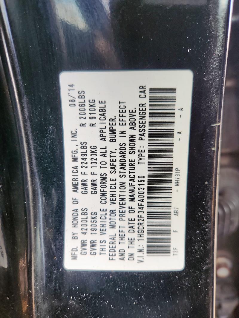 1HGCR2F34FA003150 - 2015 HONDA ACCORD LX Qara foto 12