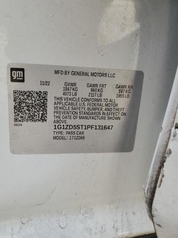 1G1ZD5ST1PF131647 - 2023 CHEVROLET MALIBU LT WHITE photo 12